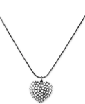 GUESS Crystal Heart Long Pendant Necklace